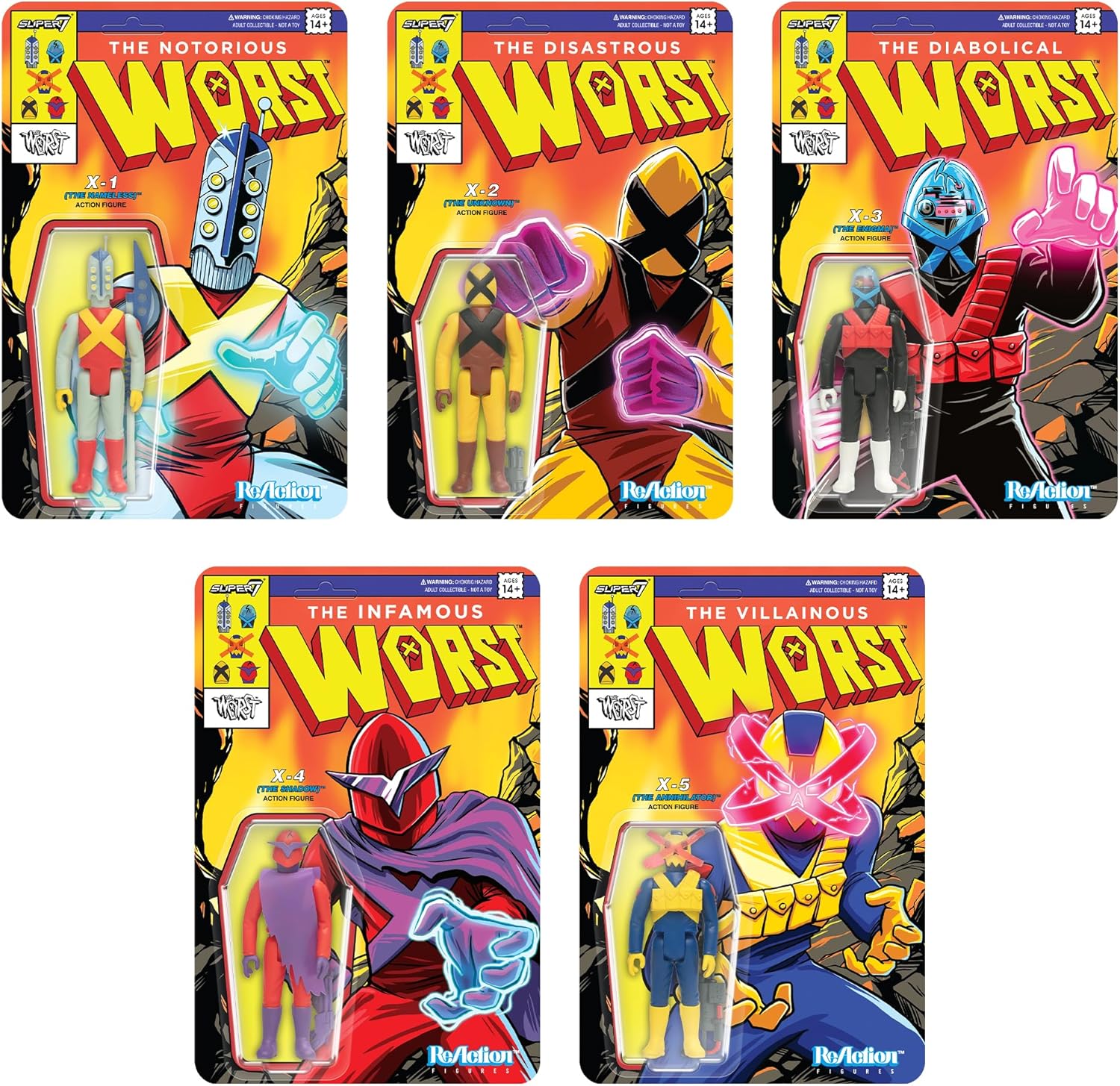 Super7 The Worst Reaction Figures Wave 05 (Mutant Team) - X1 (The Nameless) Action Figure