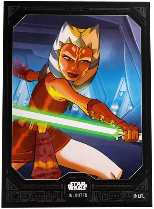 Gamegenic Wars Art Sleeves Ahsoka Tano | Pack de 60 Ilustradas con Diseño Oficial y 1 Funda Transparente | Optimizado para Star Was Unlimited y Otros LCGs y TCGs, Multicolor (Asmodee GGS15059ML