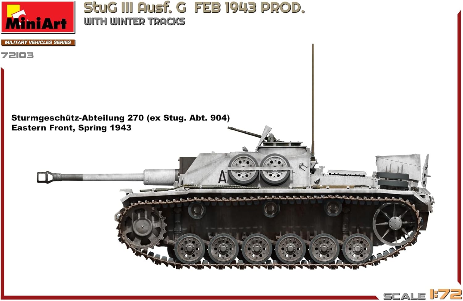 Mini Art 72103 1:72 StuG III AUSF. G Feb 1943 Winter - riproduzione fedele, modellismo, kit in plastica, artigianato, hobby, incollaggio, kit modello, montaggio, non verniciato