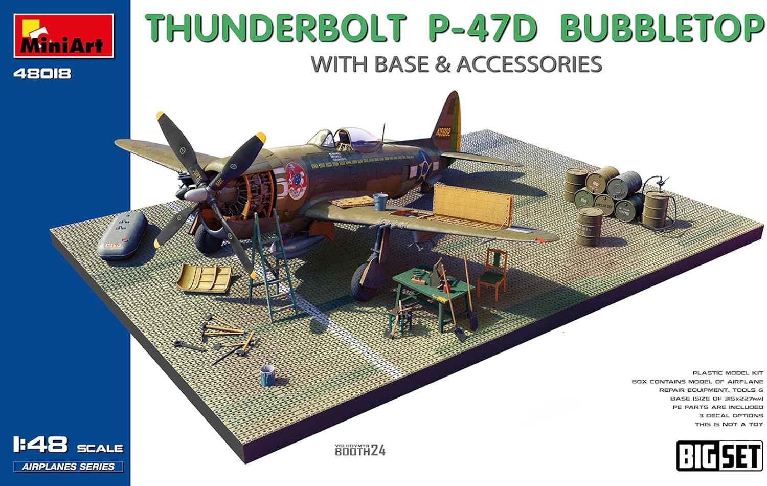 MiniArt - 1/48 P-47d Thunderbolt Bubbletop W/base En Access (11/24) *