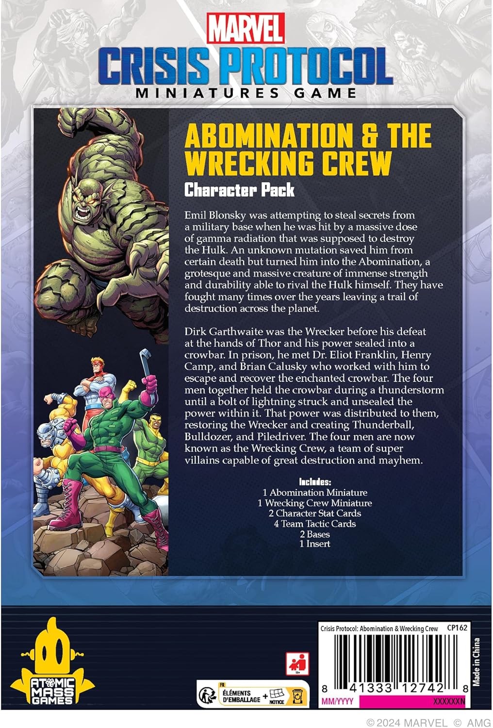 Atomic Mass Games | Marvel Crisis Protocol: Abomination & Wrecking Crew | Expansión | A Partir de 14 Años | para 2 Jugadores | 90 Min por Partida | Multilenguaje (Incluye Español