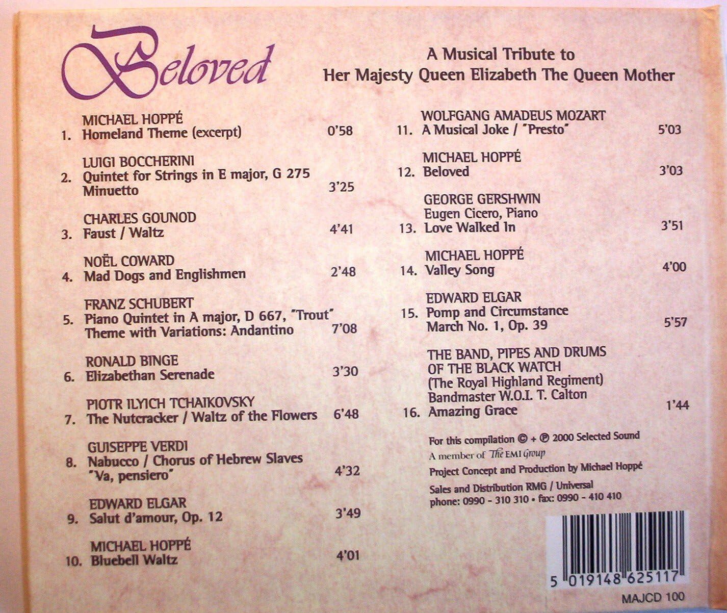 Beloved: A Musical Tribute to Her Majesty Queen Elizabeth The Queen Mother