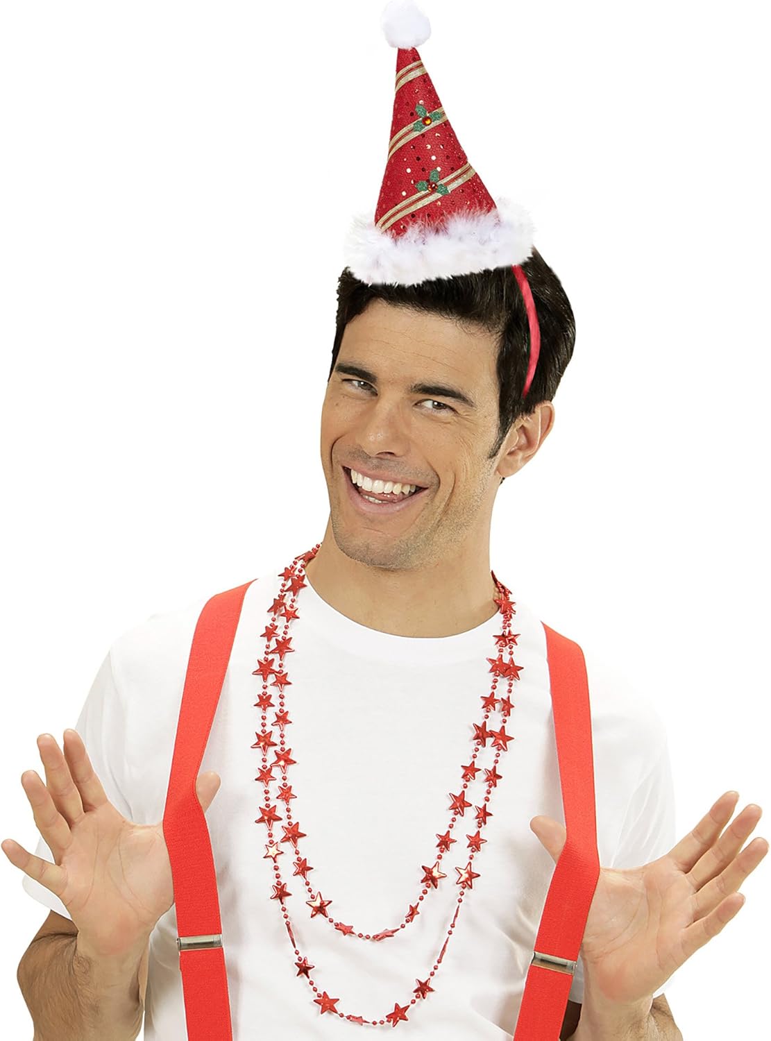 W WIDMANN MILANO Party Fashion- Babbo Natale Cappello Adulto, Multicolore, 5683
