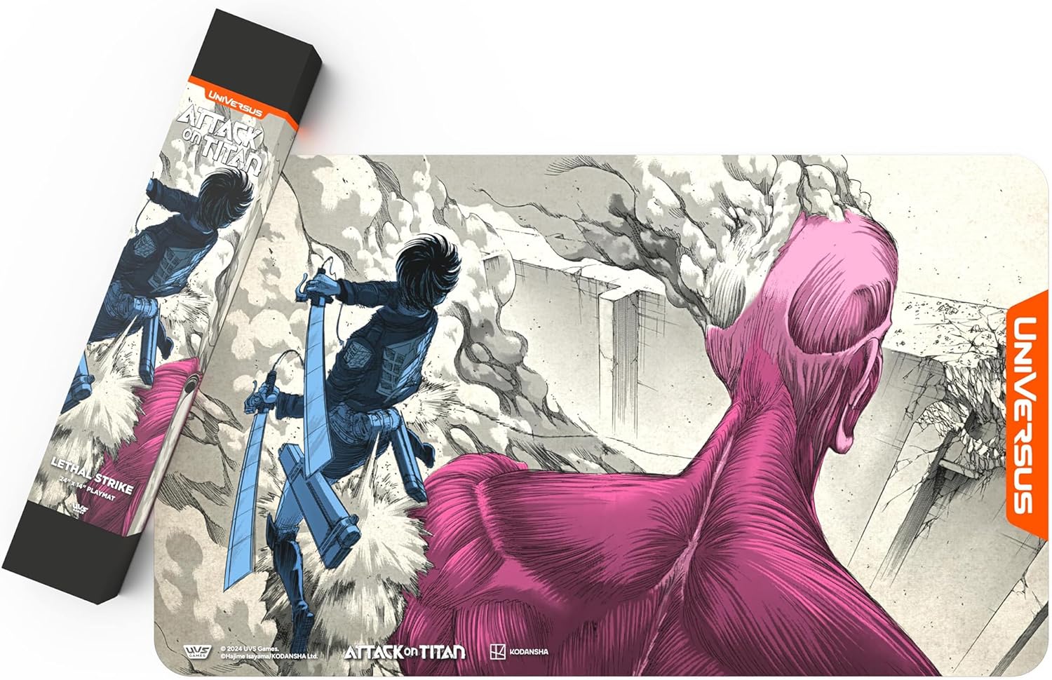 UniVersus: Tapis de jeu Attack on Titan : Origins of Power – Lethal Strike – Tapis de jeu en néoprène 61 x 35,6 cm – Accessoire de jeu de cartes sous licence UVS Games