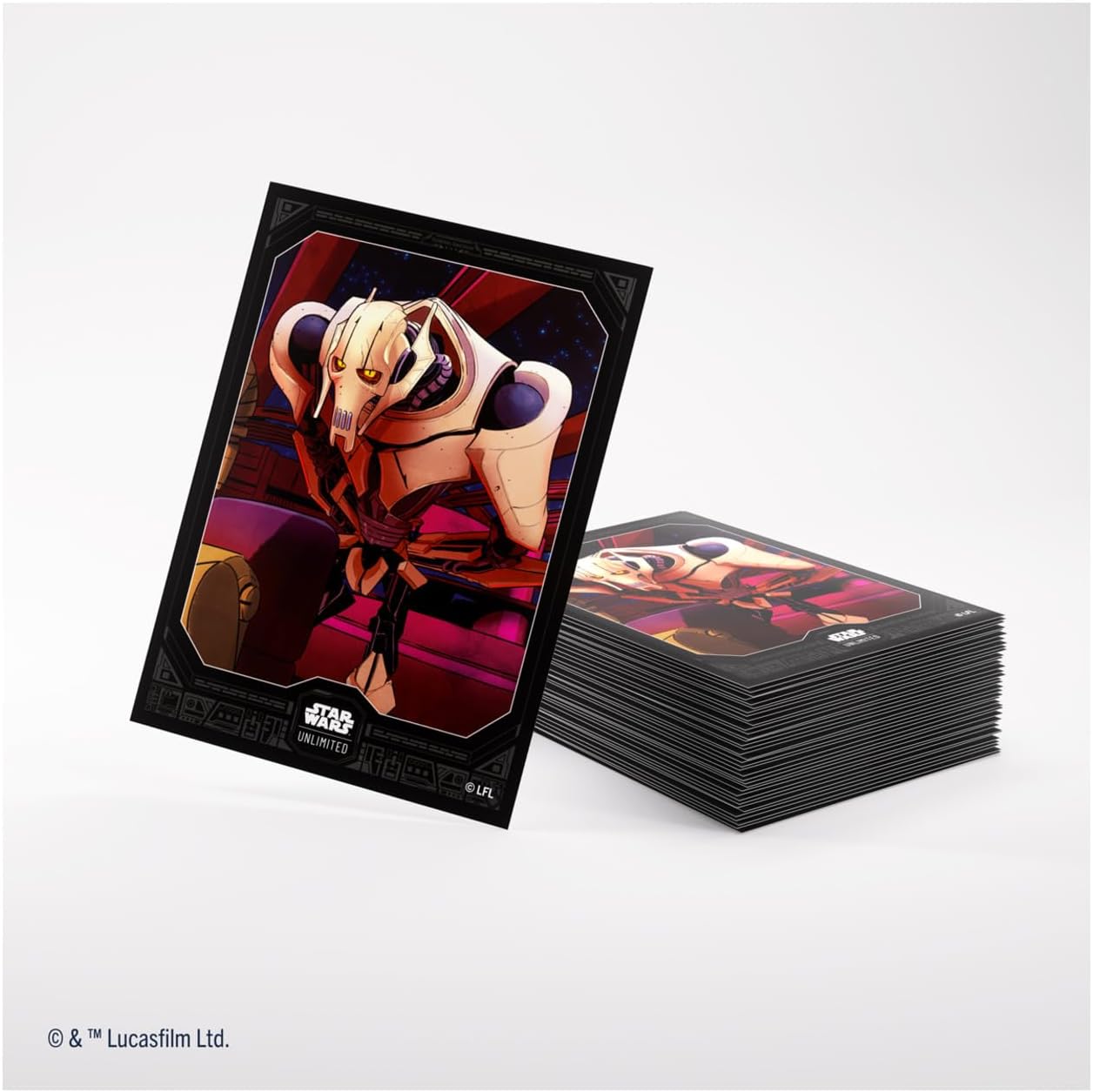 Asmodee General Grievous Officieel gelicentieerde verpakking van 60 kunstsleeves 1 doorzichtige mouw, geoptimaliseerde maat voor Star Wars Unlimited andere TCG en LCG-games, gemaakt door Gamegenic