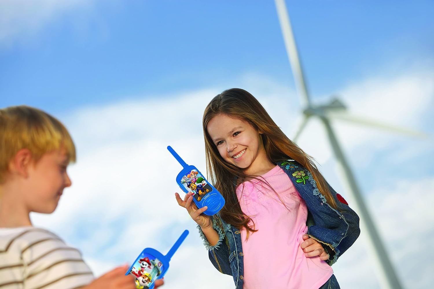 Lexibook Paw Patrol Walkie-talkies, Pinza para Colgar del cinturón, batería