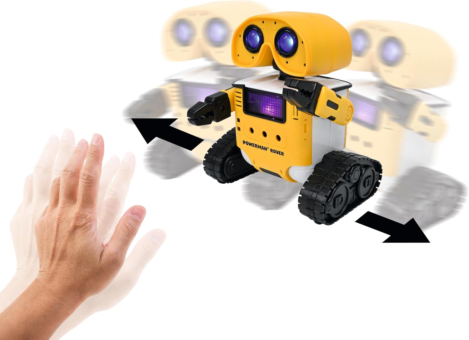 Lexibook Powerman Rover - Niedlicher Roboterbegleiter. Fernbedienung oder Gestensteuerung. Spielt Musik, Tanzt, wiederholt, was du sagst. Licht- und Soundeffekte. STEM-programmierbar, ROB14