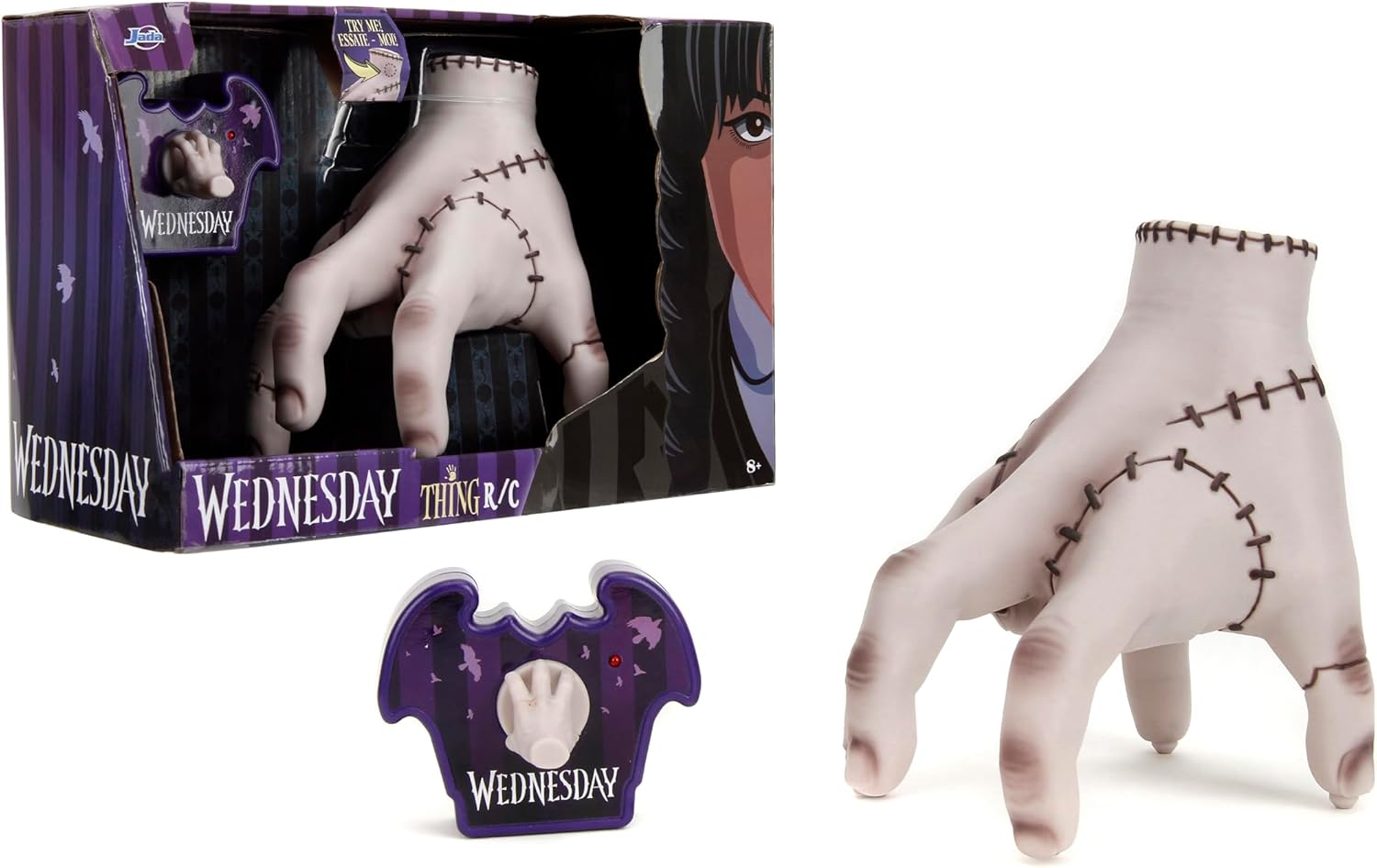 Jada Toys – Wednesday Addams Thing RC – Life-Size Remote Control Partner – Realistic Design, USB Charging, Toy for Adults and Kids