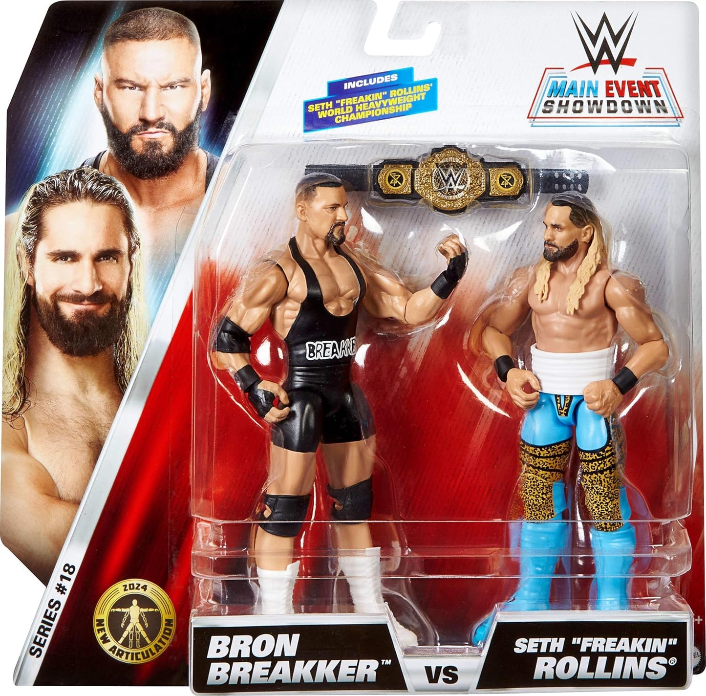 Mattel WWE Main Event Showdown Bron Breakker vs Seth 'Freakin' Rollins 2-Pack