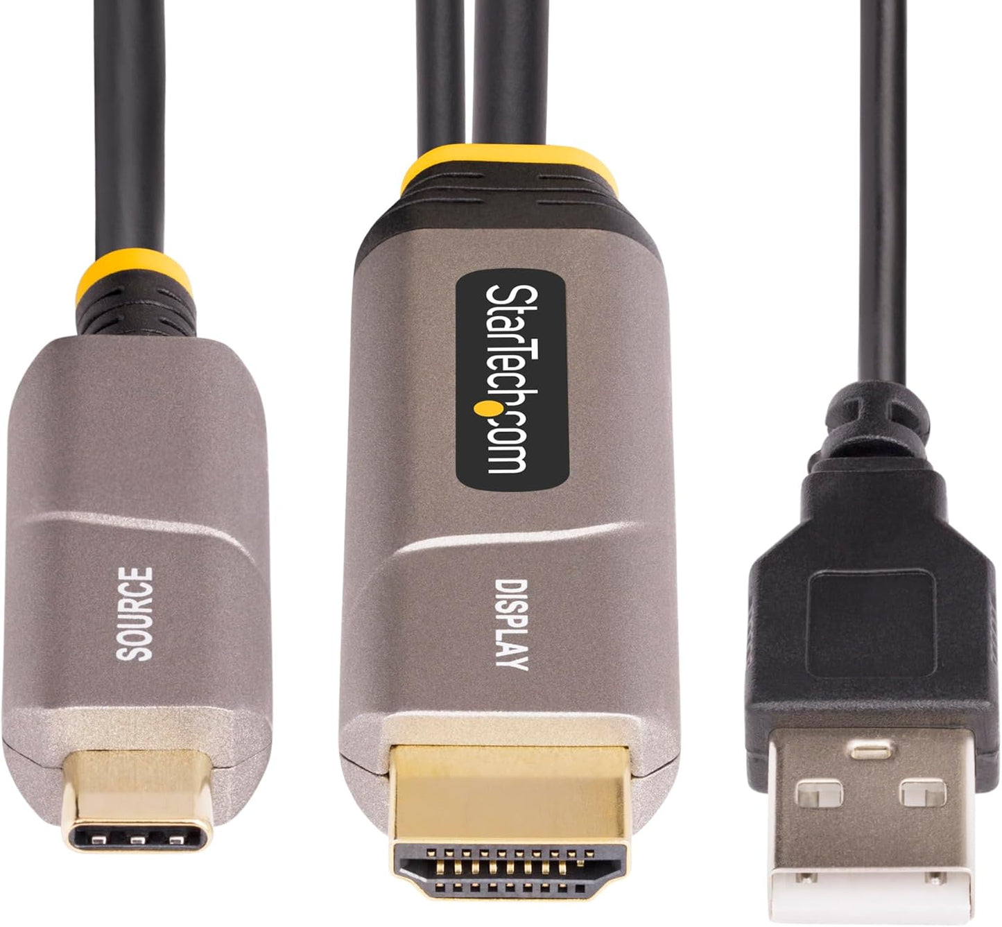 StarTech.com Câble USB-C vers HDMI 2.0 Optique Actif (AOC) de 9,15m, 4K60Hz, Classé CL3, Câble USB vers HDMI Unidirectionnel