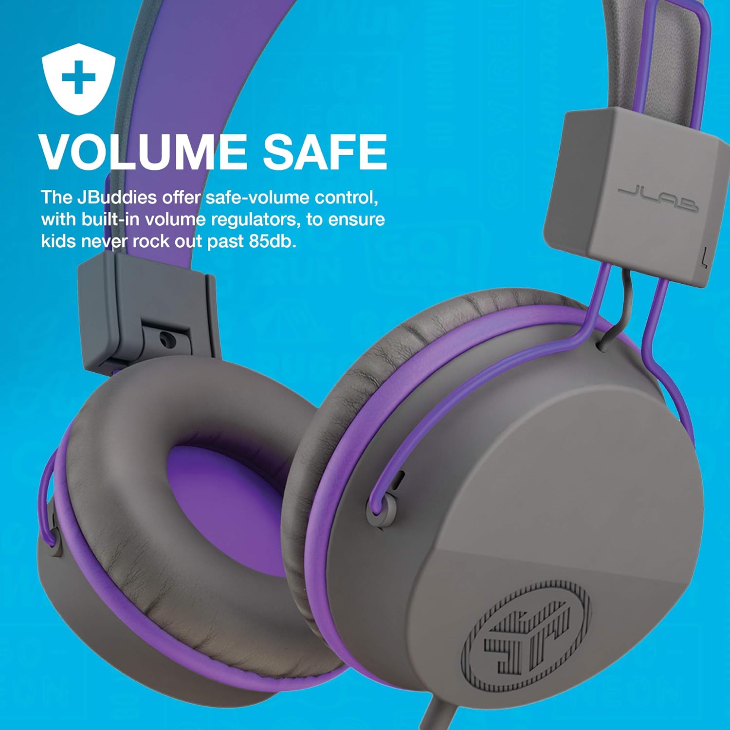 JLab JBuddies Studio Kids Headphones Wired - On-Ear Childrens Headphones for Girls & Boys, Volume Limited Kids Earphones with Microphone, Noise Isolation, Adjustable Child Headphones