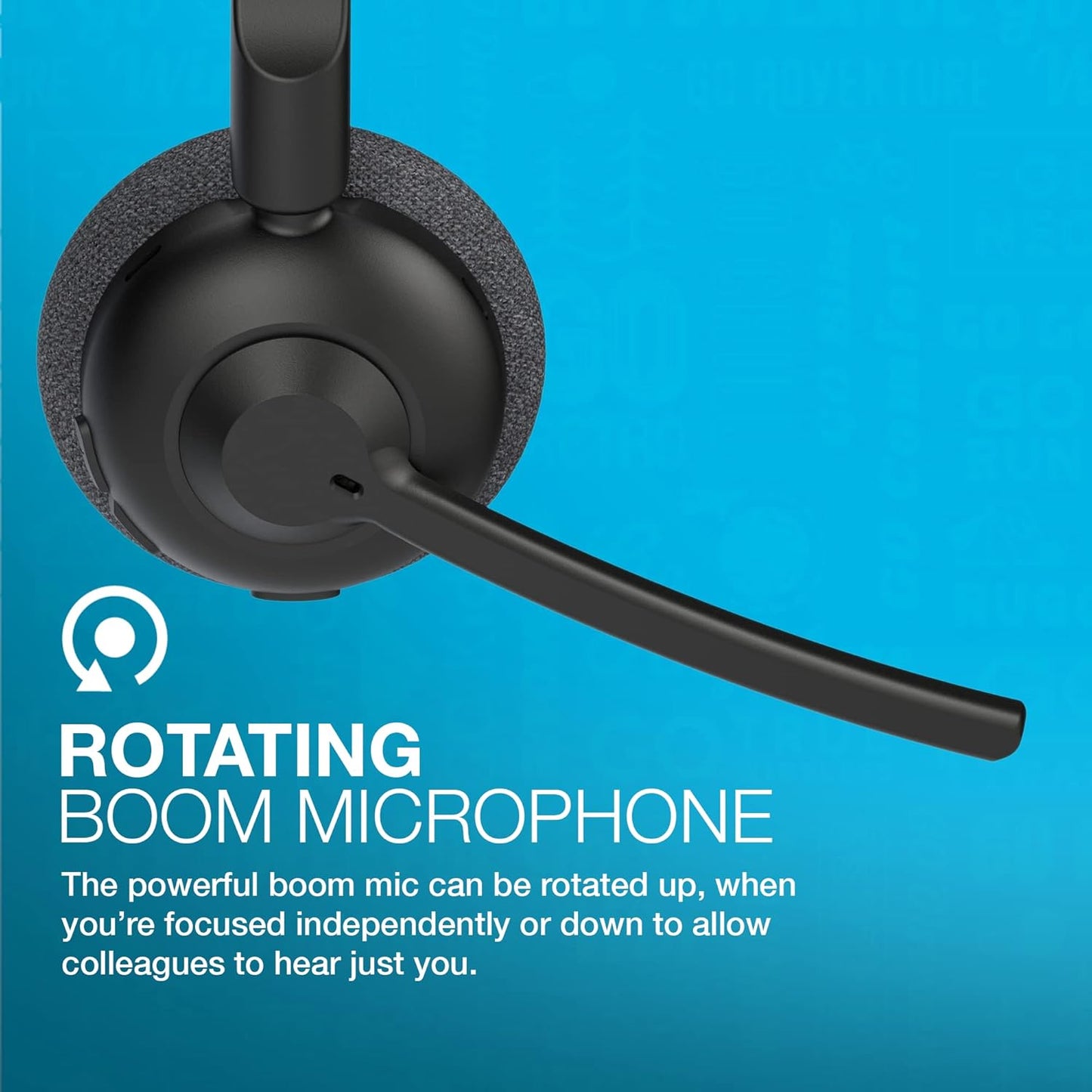 JLab Go Work Pop Wireless Headsets with Microphone - 50+ H Bluetooth Computer Headset, Multipoint Connect, On Ear Wireless Office PC Laptop Headphones with Microphone