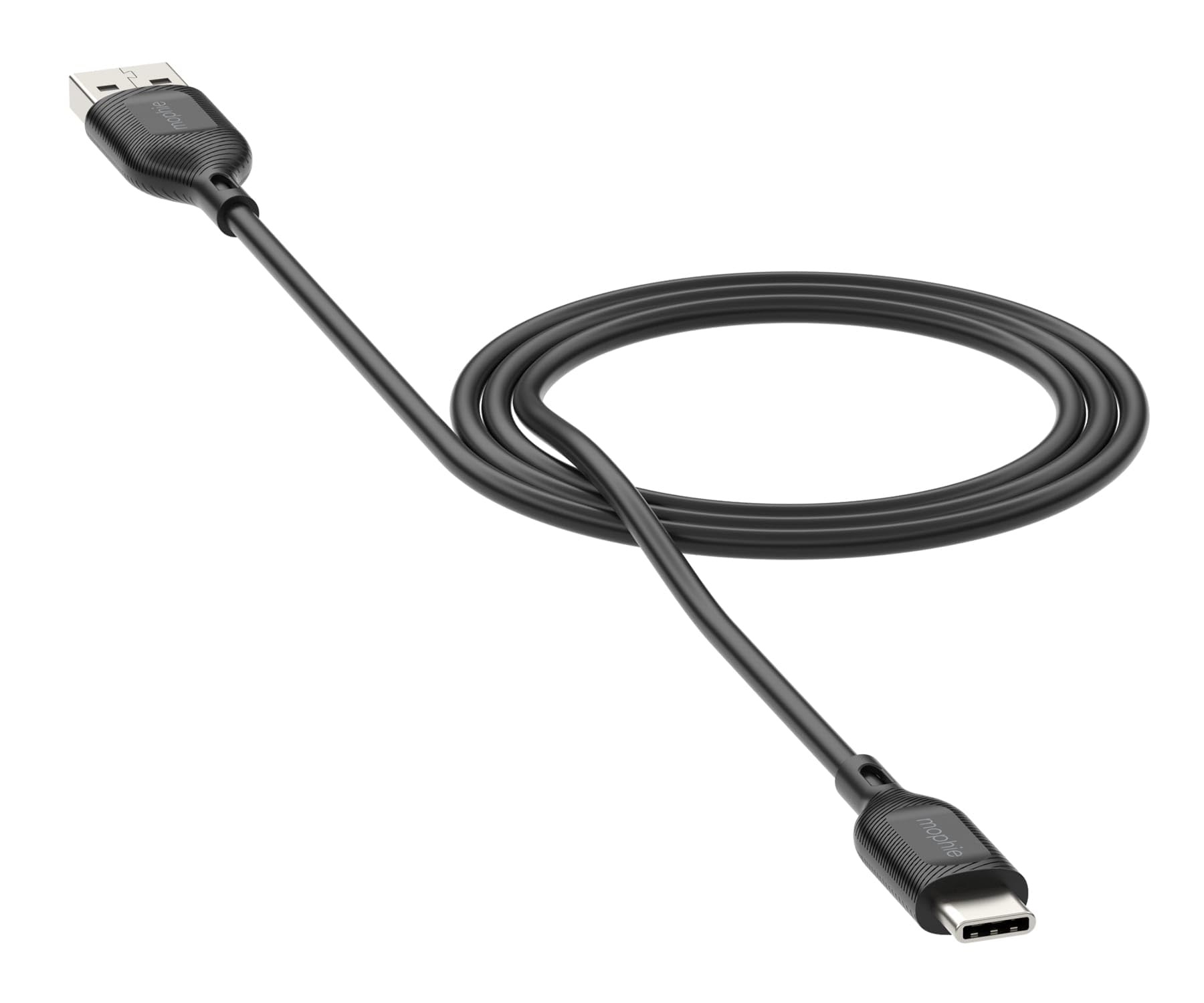 ZAGG mophie Essentials USB-A to USB-C Fast Charger and Data Transfer Cable, Enduraflex Silicone, Long-Lasting, Heavy-Duty, 15W, 1m, Black