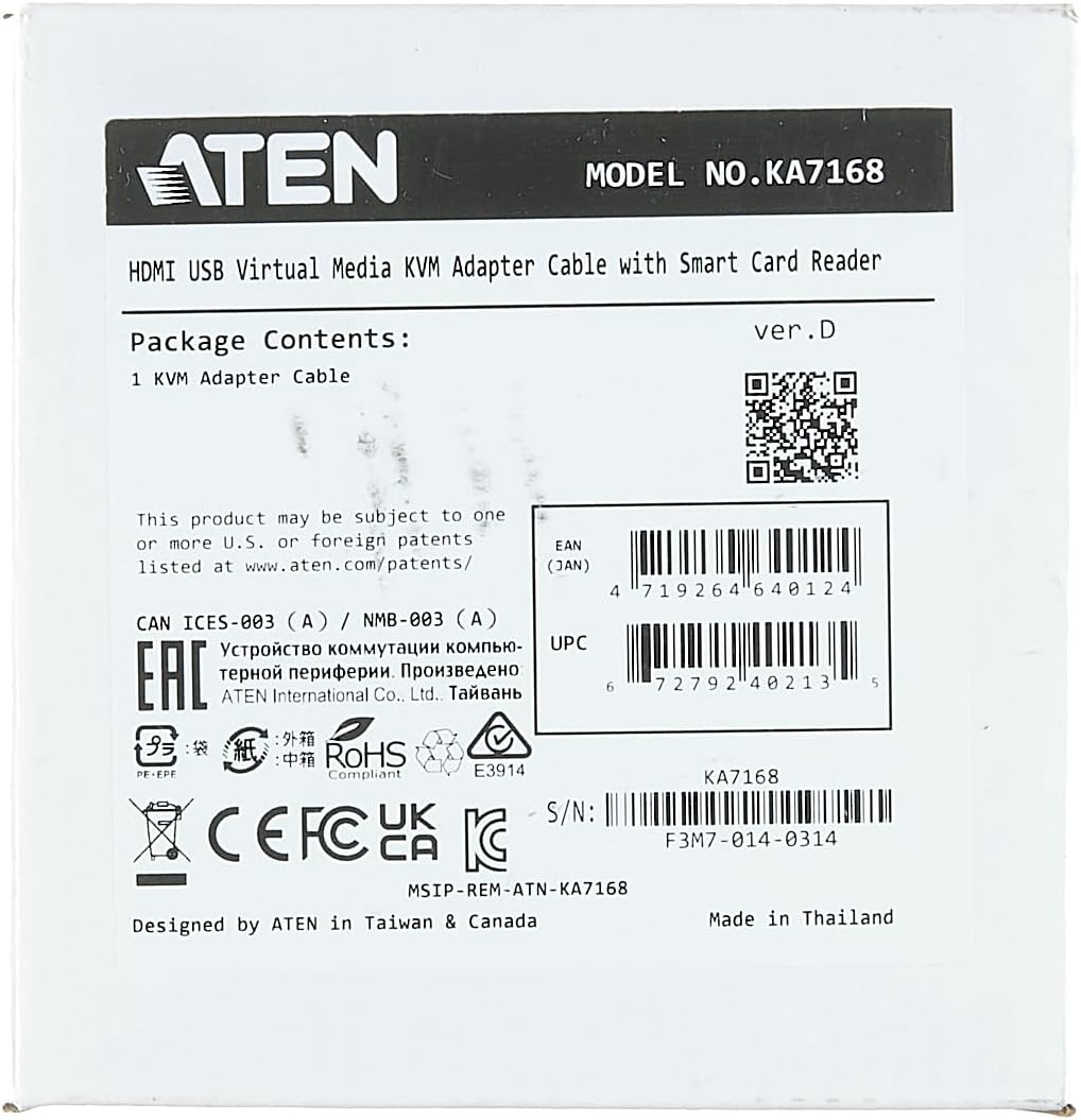 Aten KA7168 Cable HDMI/USB Black