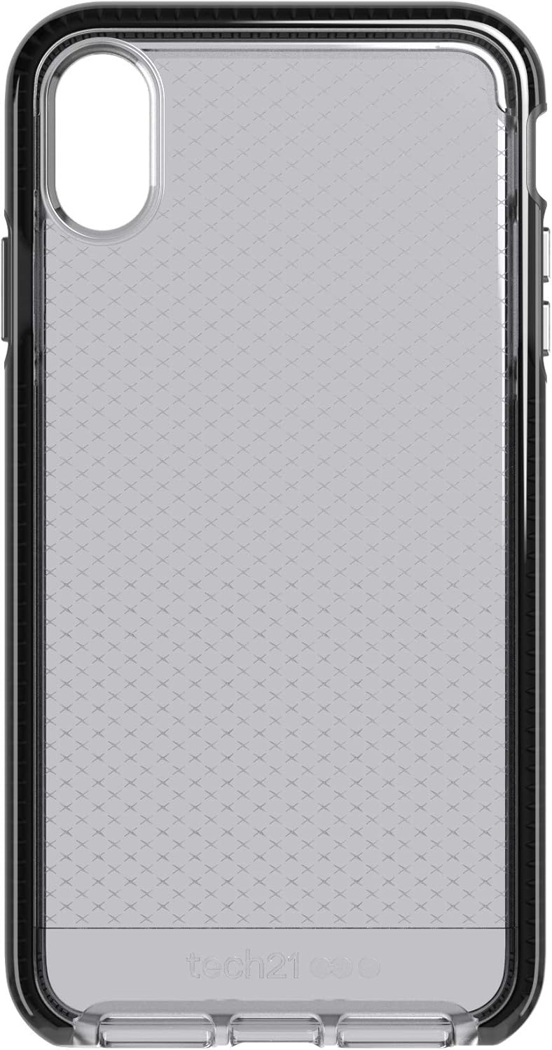 tech21 Protective Apple iPhone XS Max Case Thin Patterned Back Cover with FlexShock - Evo Check - Smokey Black Smokey/Black