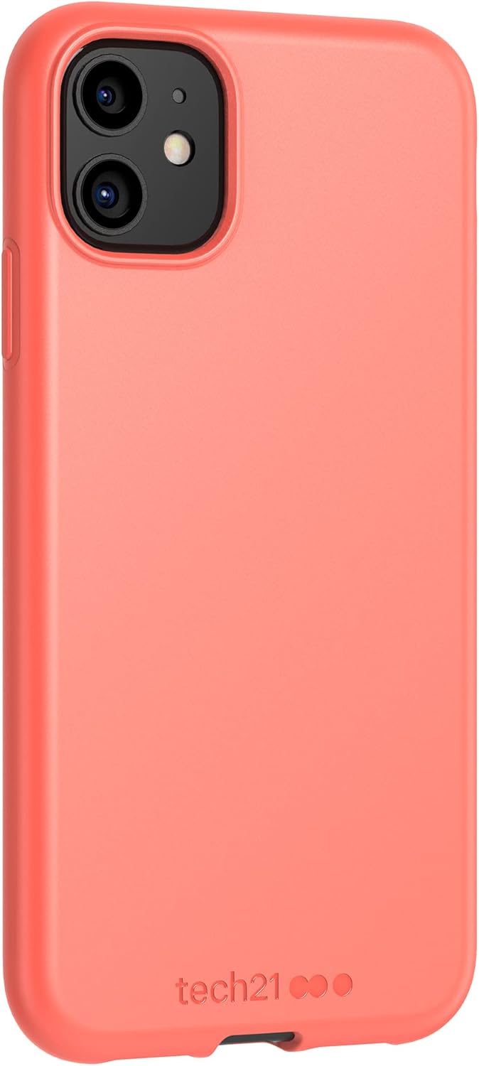 Tech21 Studio Colour Apple iPhone 11, Lightweight Thin Protective Hardshell Cover - Coral