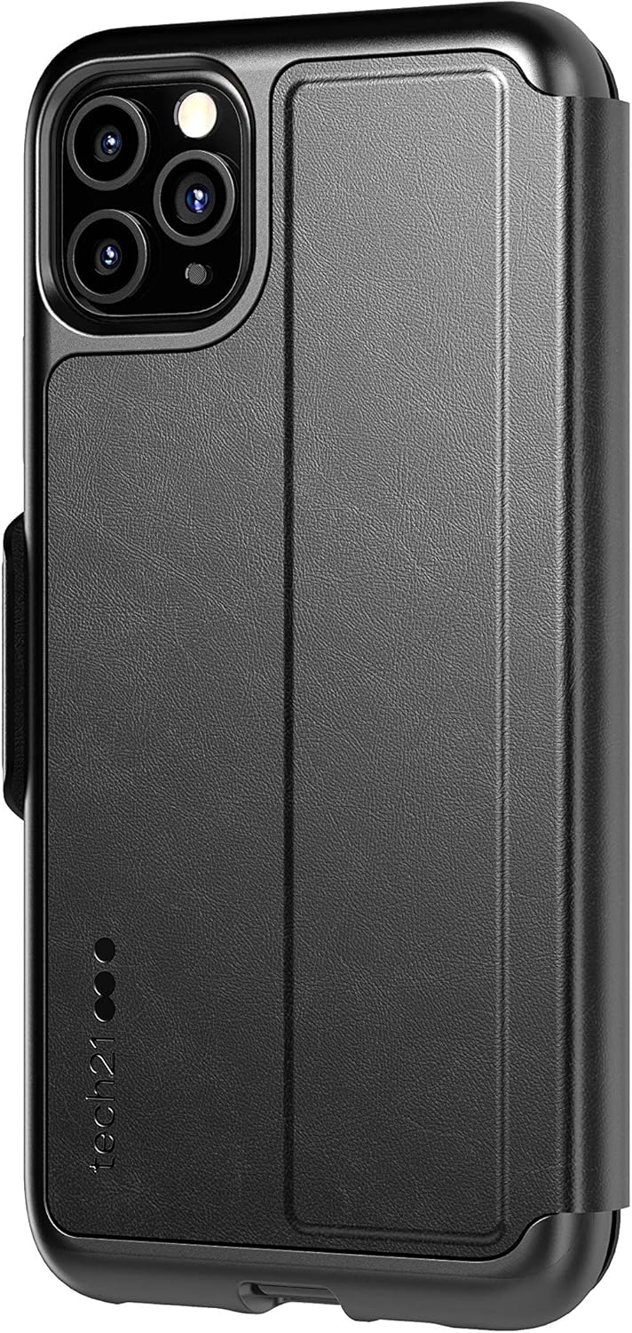 Tech21 Protective Wallet Case for Apple iPhone 11 Pro Max Magnetic Closing Cover with Card Storage - Evo Wallet - Black