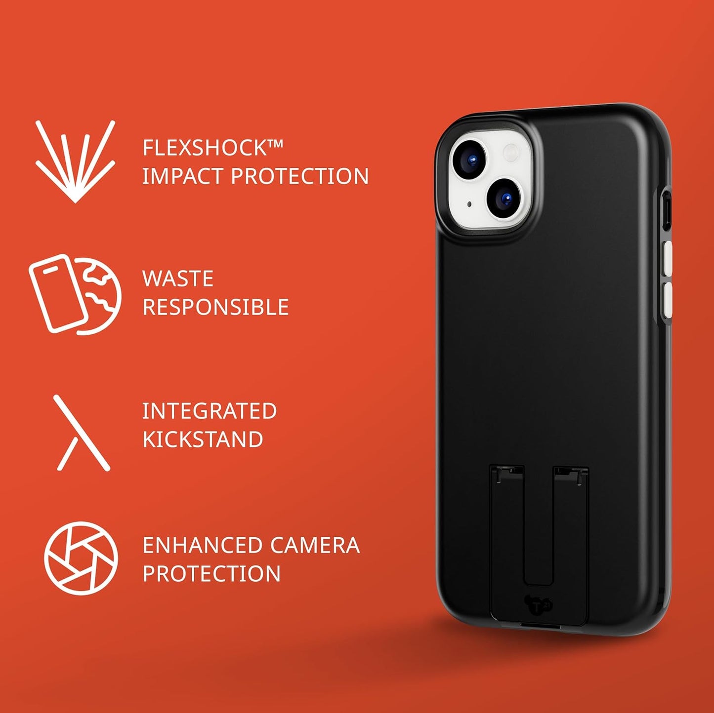 Tech21 Evo Crystal Kick case for iPhone 15 Plus - Compatible with MagSafe - Impact Protection Case - Obsidian Black