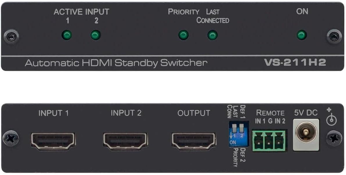 Kramer VS-211H2-2x1 4K HDR HDCP 2.2 HDMI Auto Switcher