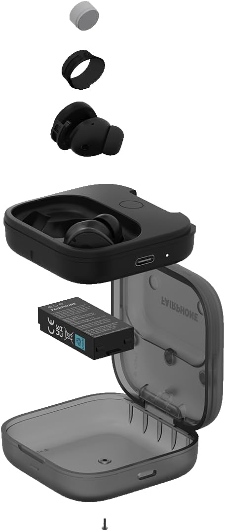 FAIRPHONE Fairbuds True Wireless Earbuds (Active Noise Cancellation, Replaceable Battery, Bluetooth 5.3) Black