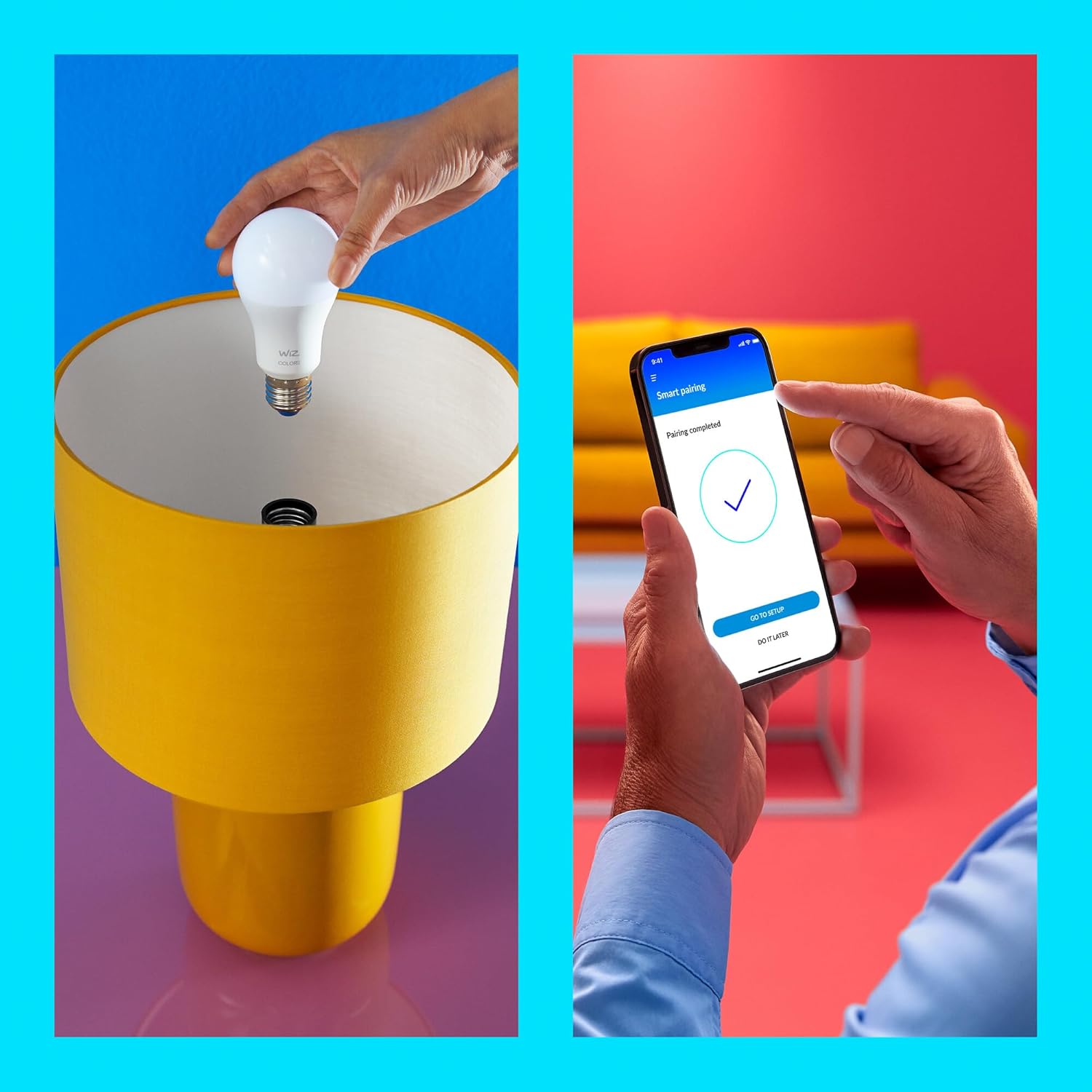 Brighten any part of your home with ease by livening up your existing lamp or fixture with our WiZ Full Colour High Lumen Bulb. Eng age in y