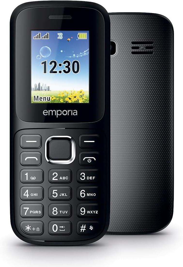 emporiaFN313i, 2G dual-sim mobile phone, Ideal Festival Phone, SIM free and unlocked for all 2G networks, 1.77 inch colour display, Black