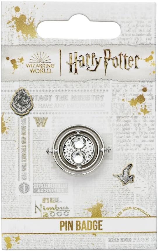 Harry Potter Silberfarbene Anstecknadel – Zeitumkehrer für Bekleidung, Einheitsgröße, Silber, Kein Edelstein