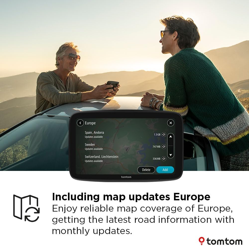 TomTom Car Sat Nav GO Classic 2nd (5 inch, with Traffic information, speed cam alert trial, Europe Map updates included, updates via WiFi, Moving Lane Guidance, integrated reversible mount)
