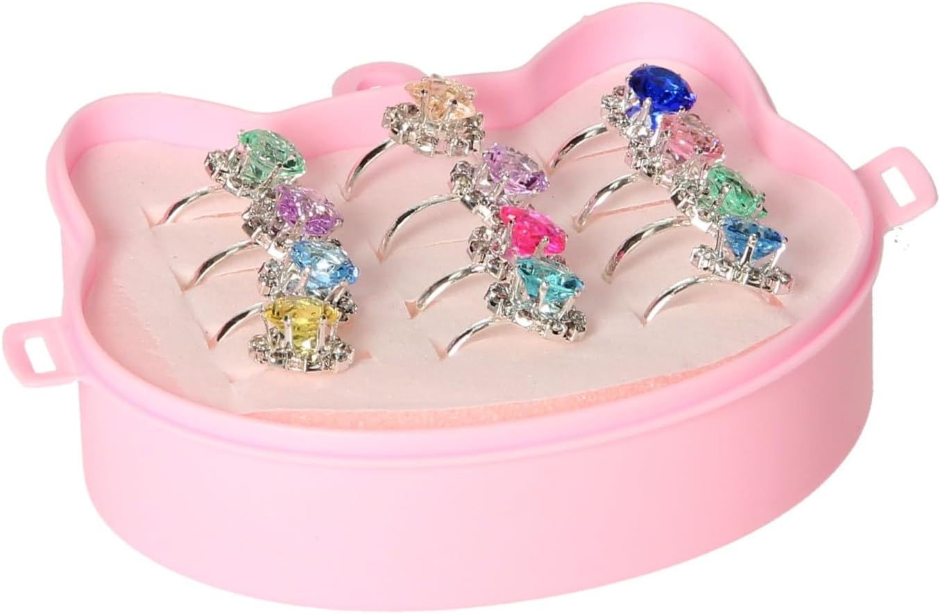 Set di anelli a forma di cuore, 12 pezzi.
