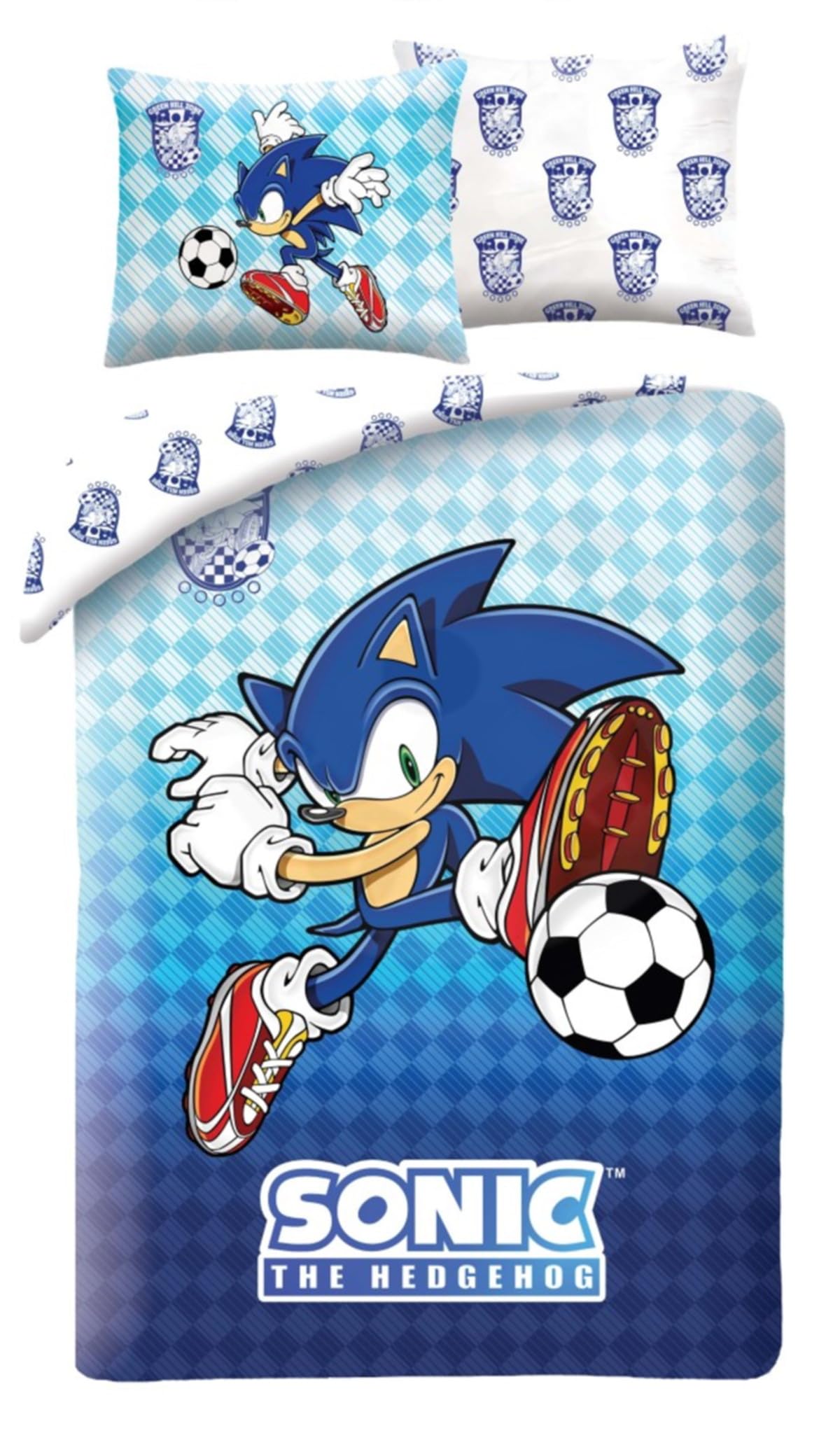 Halantex SONIC SOCCER – Duvet Cover Set 140 x 200 cm with Pillowcase 70 x 90 cm – 100% Polyester Multi-Coloured