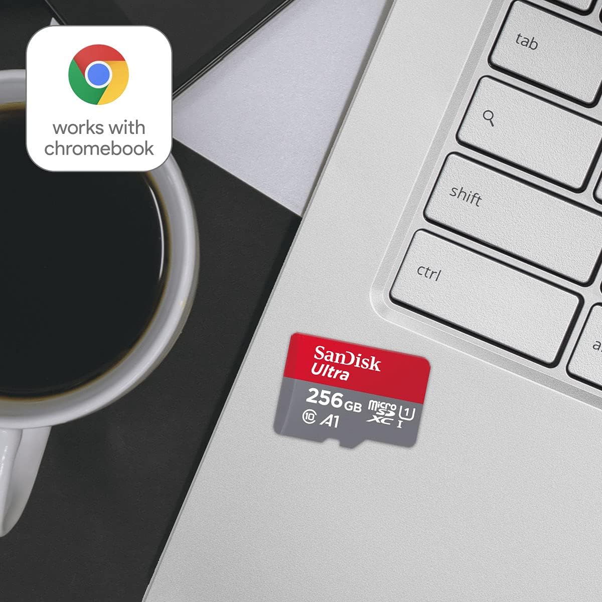 SanDisk 64GB Ultra microSDXC card for Chromebook + SD adapter up to 140 MB/s with A1 App Performance UHS-I Class 10 U1