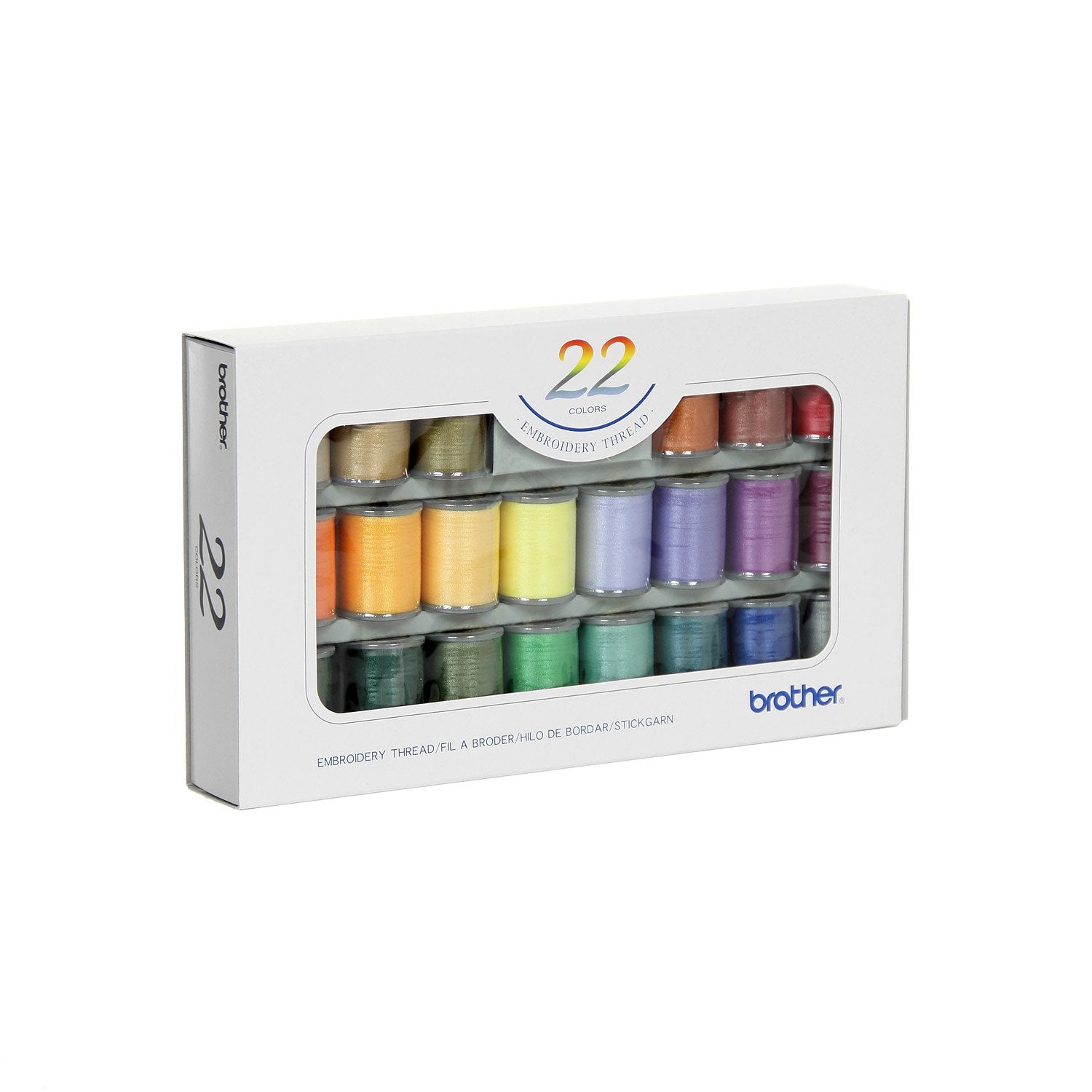 Brother Stickgarnset Hochglänzend 22 Farben (300m