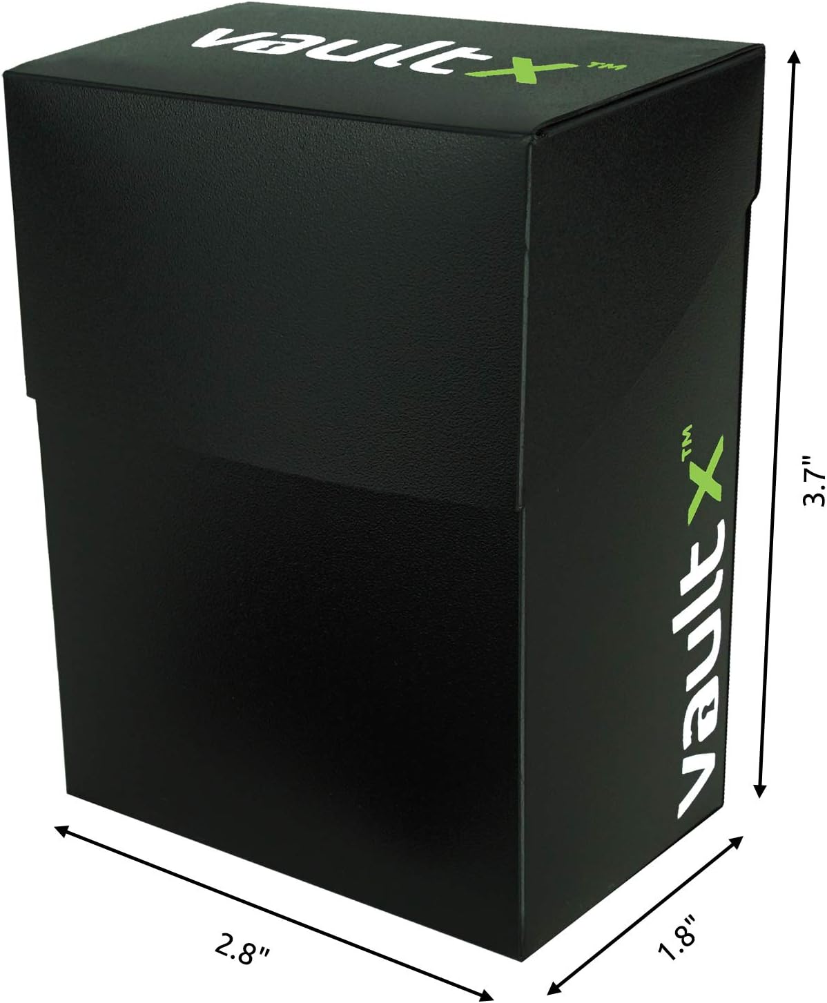 Vault X Deck Box and 100 Black Card Sleeves - Medium Size for Approx 80 Sleeved Cards - PVC Free Self Closing Protective Card Holder for TCG CCG (Medium w/Sleeves