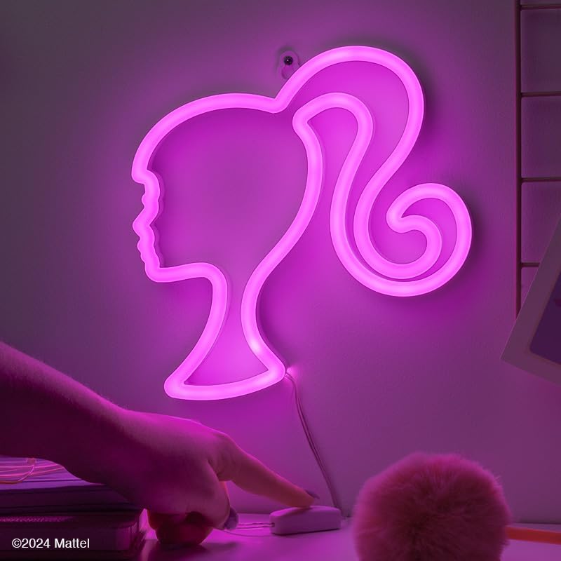 Barbie LED Neon Light - Officially Licensed Iconic Pink Doll Shaped Lamp, USB Powered, Girls Bedroom Accessories & Decor | Paladone