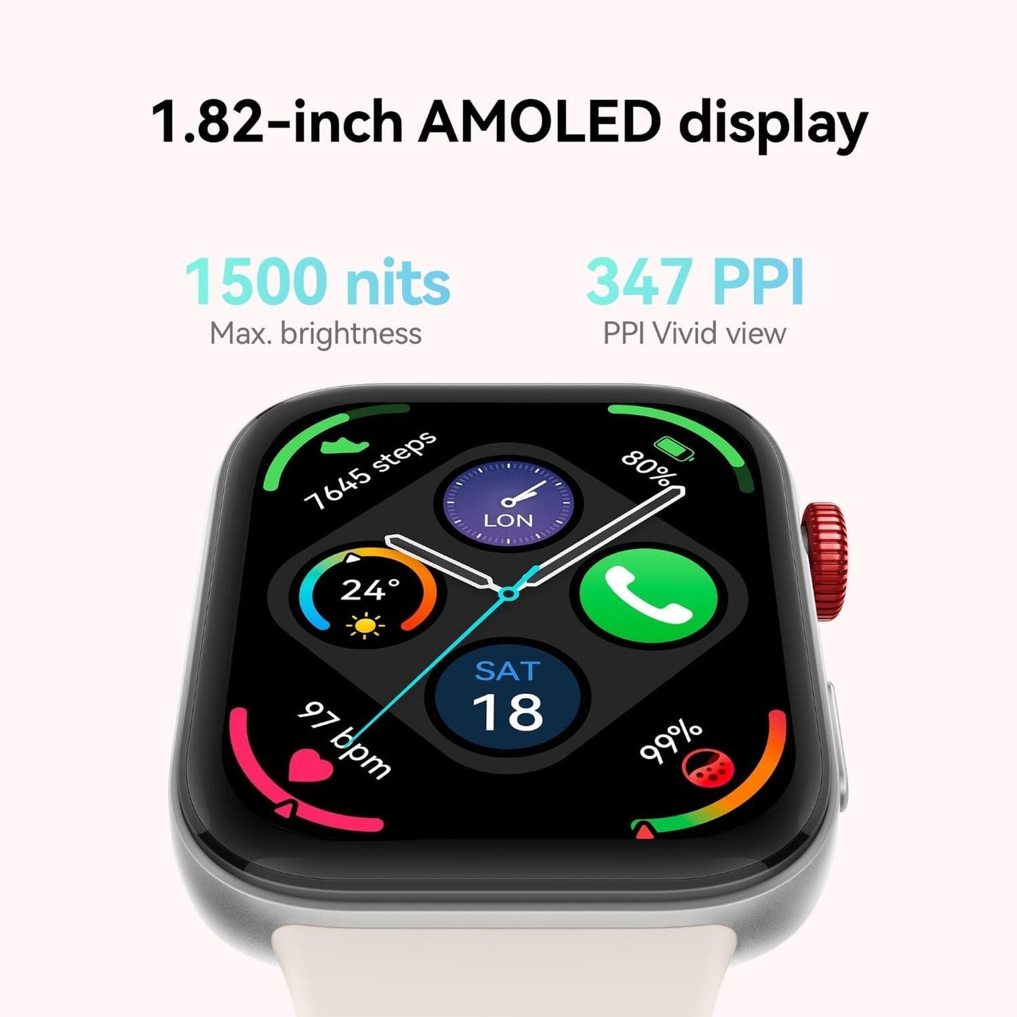 HUAWEI WATCH FIT 3, 1.82" AMOLED Display, Slim Design, Bluetooth Calling, 10 Day Battery Life, Compatible with iOS & Android, Comprehensive Health & Fitness Management, GPS, Moon White+FreeBuds SE2