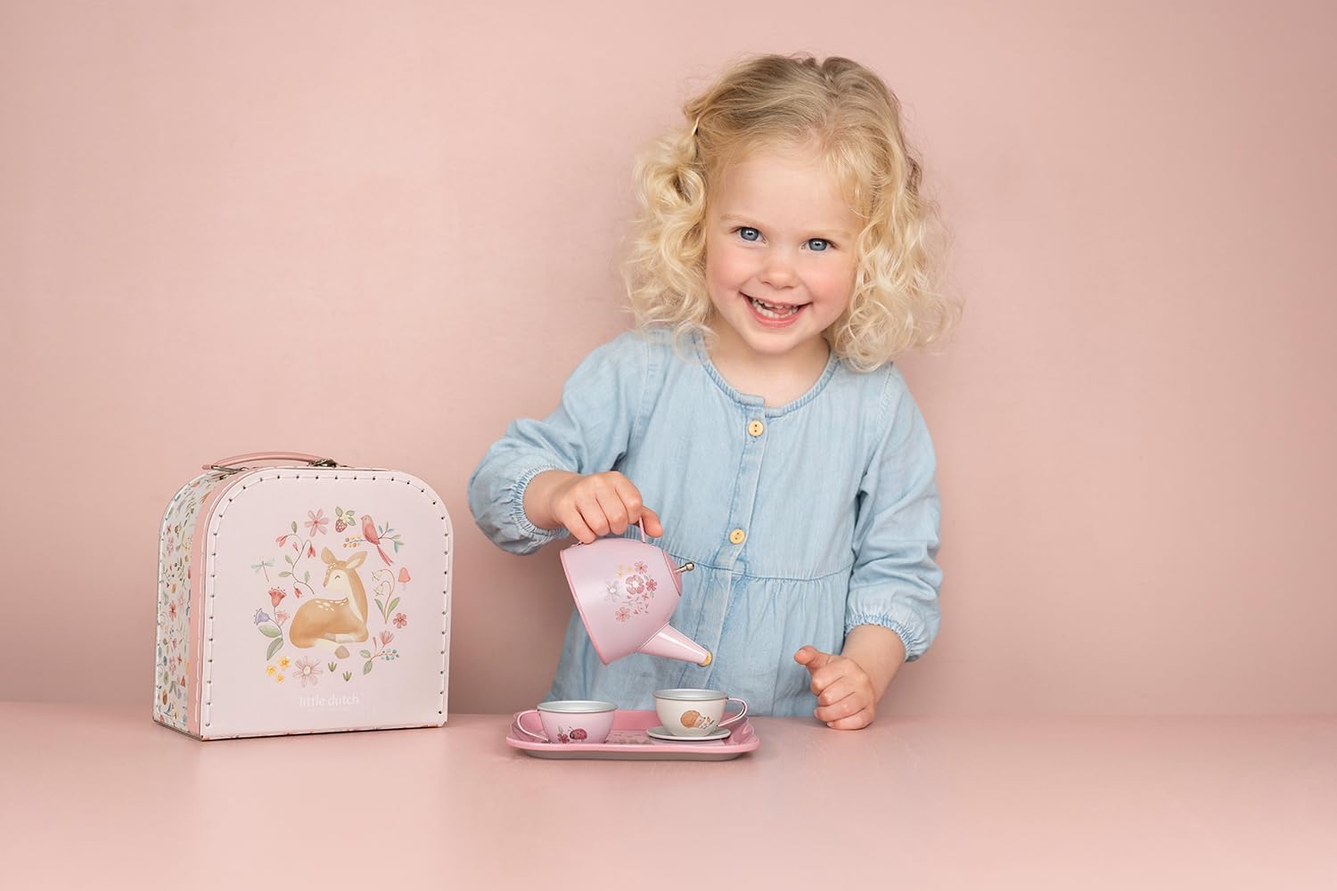 Little Dutch 2013746 metalen theeset met koffer - Fairy Garden