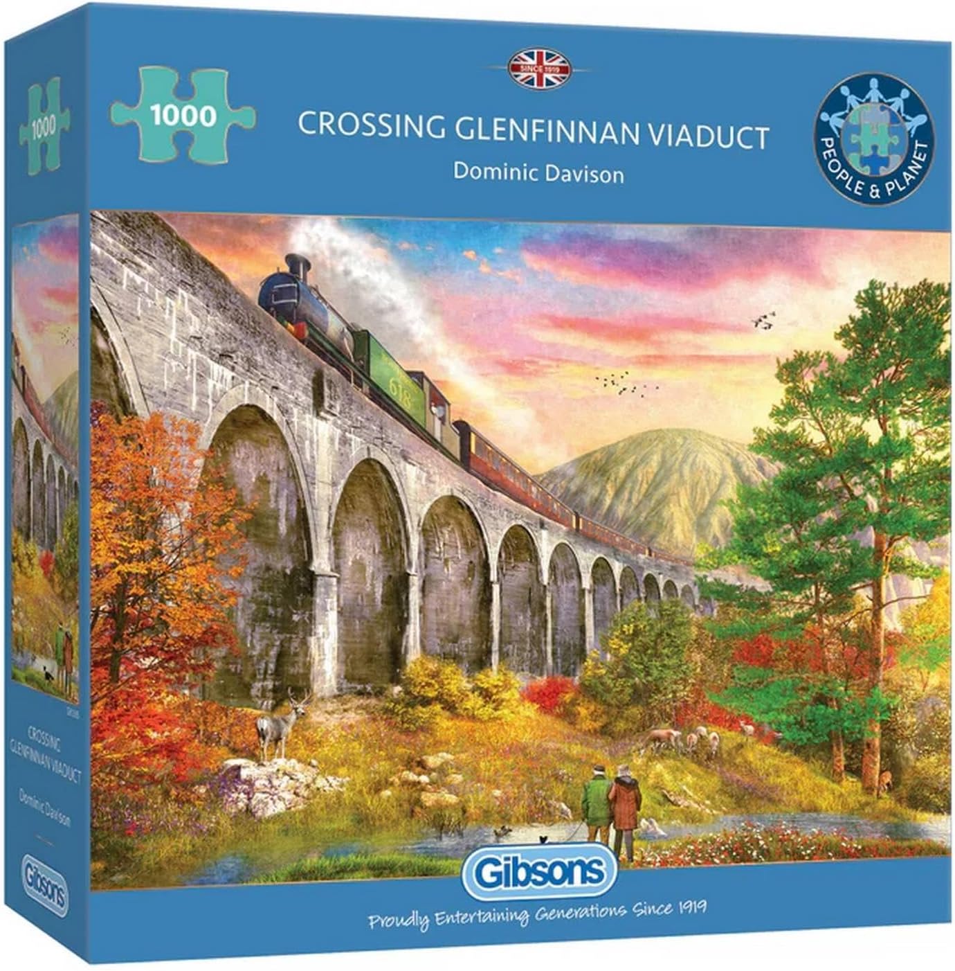 Gibsons Crossing Glenfinnan Viaduct by Dominic Davison 1000 Piece Jigsaw (G6365)