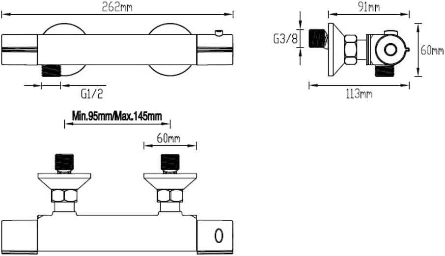 Aquavive Thermostatische Douchekraan Irminio 120 Mm Zwart