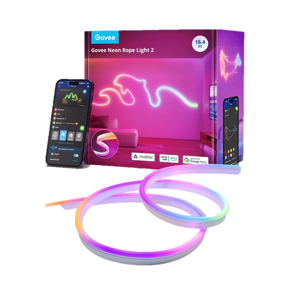 Govee - 3M Neon Preinstalled Strip Light In Striking White