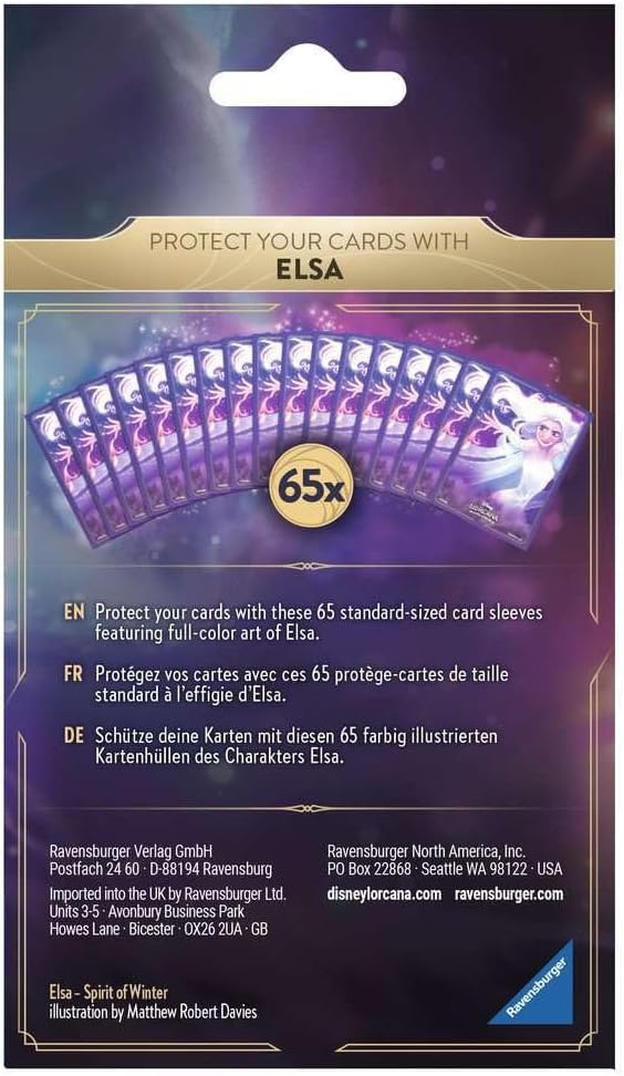 Ravensburger Disney Lorcana: Premier Capítulo - Juego de cartas coleccionables, accesorio para tarjetas Elsa a partir de 8 años, multilingüe