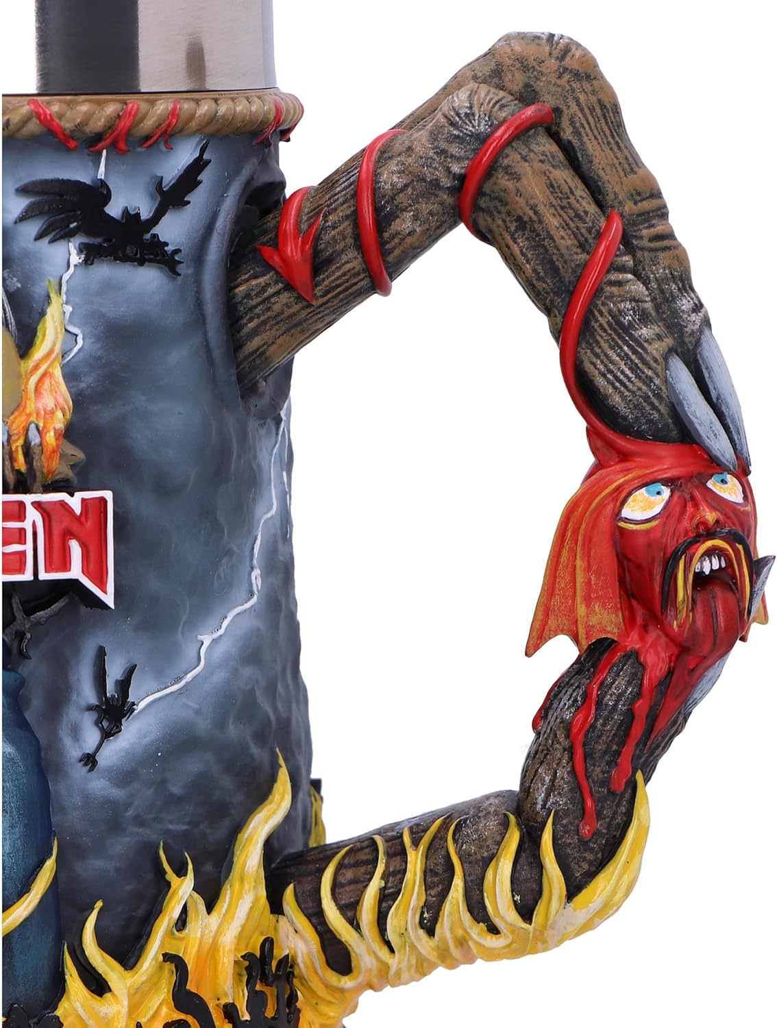 Nemesis Now Iron Maiden The Number of The Beast Bierkrug, Harz, offizieller Iron Maiden Bierkrug, herausnehmbarer Edelstahleinsatz, aus feinstem Harz gegossen, fachmännisch handbemalt