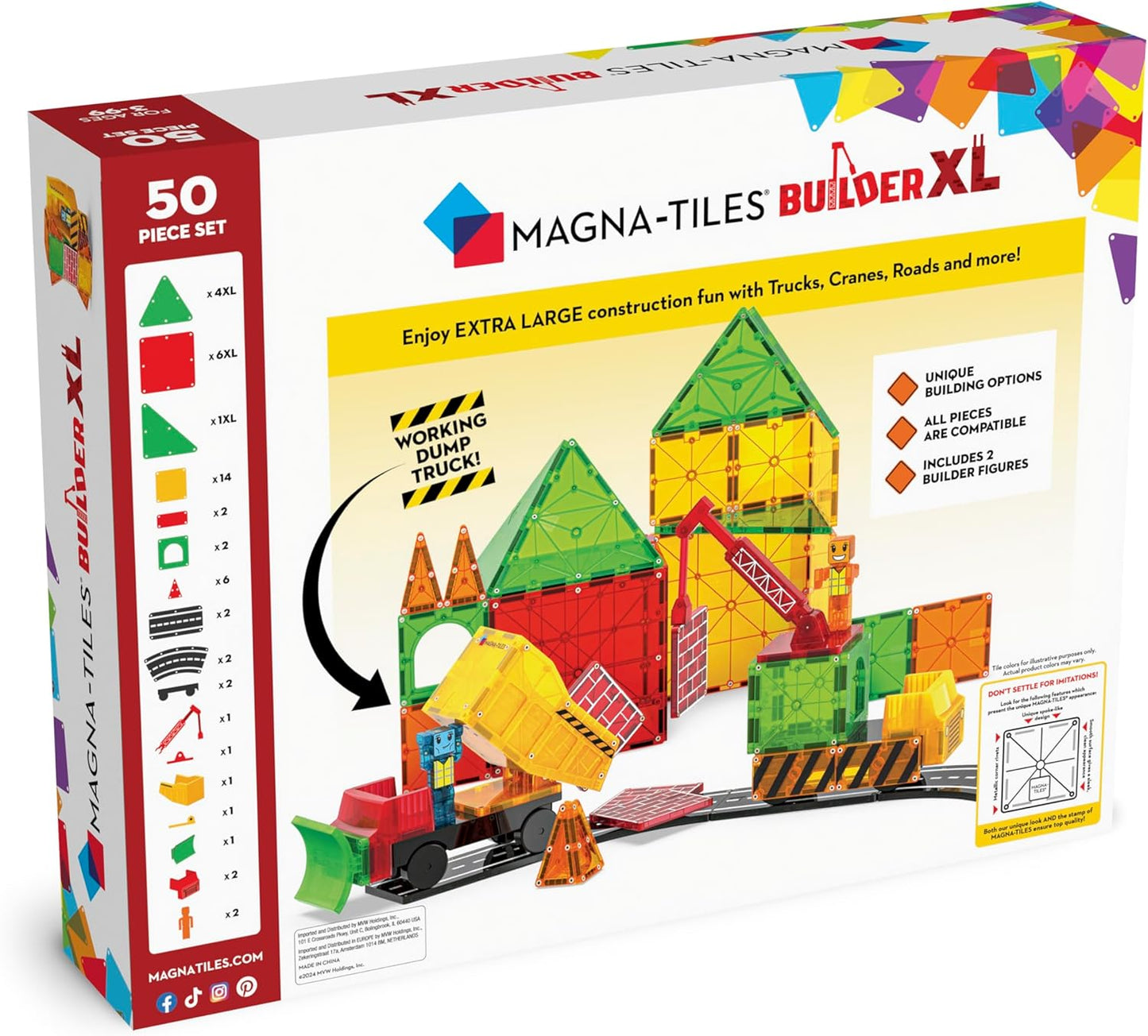 Magnatiles - Builder - XL Set - 50-delig
