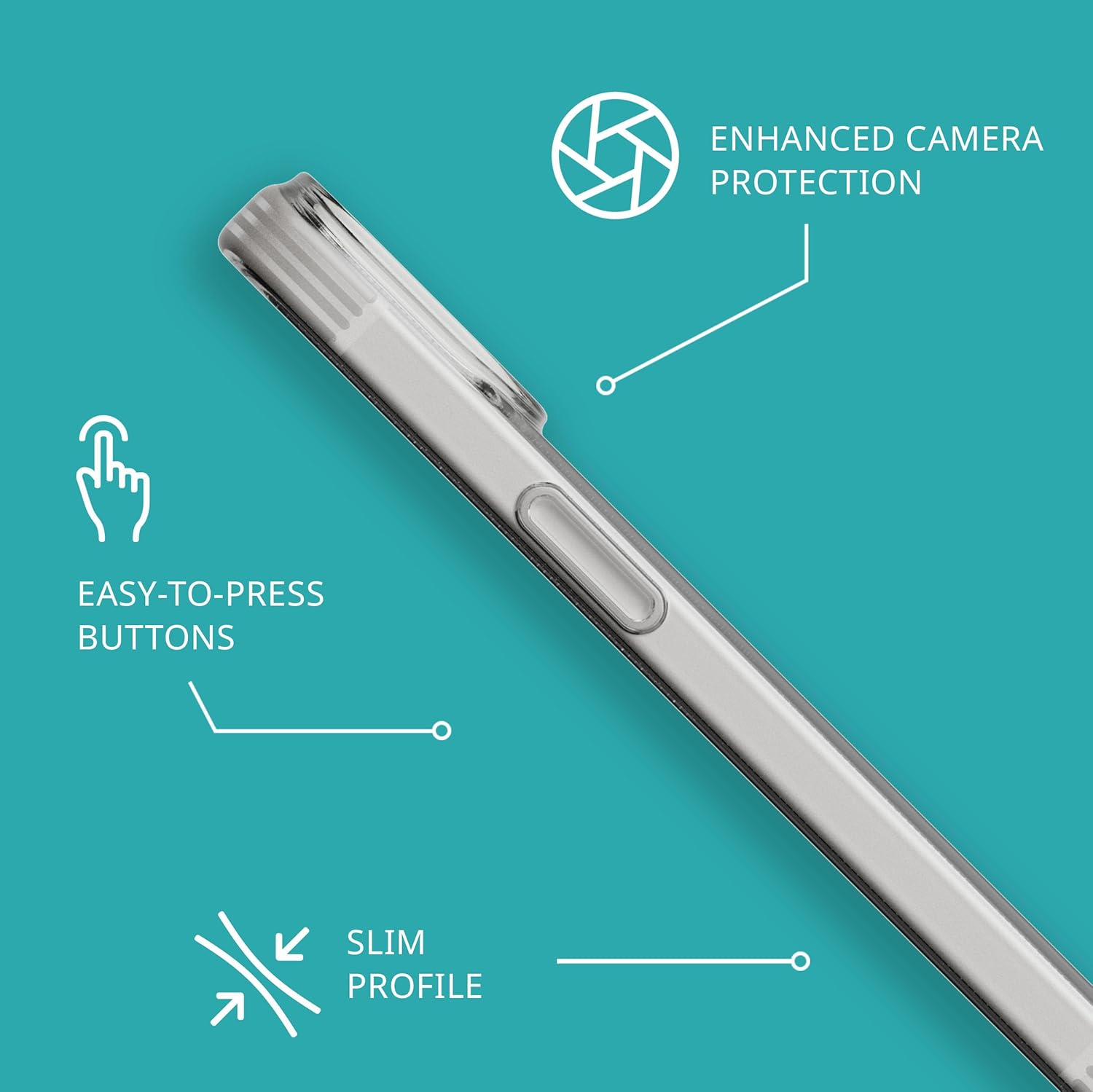 Tech21 Evo Lite Clear hoesje voor iPhone 15, Semi-Transparent, Standaard telefoonhoesje, TPU en Biologisch afbreekbaar materiaal, Valbescherming: 2.4m