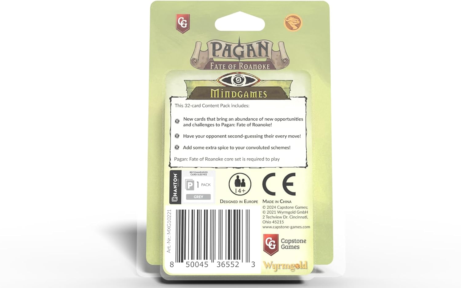 Capstone Games Pagan: Fate of Roanoke - Paquete de expansión de juegos mentales, juego de cartas de deducción asimétrica de Bruja Dueling & Hunter lleno de intriga y misterio, 2 jugadores, 60 minutos