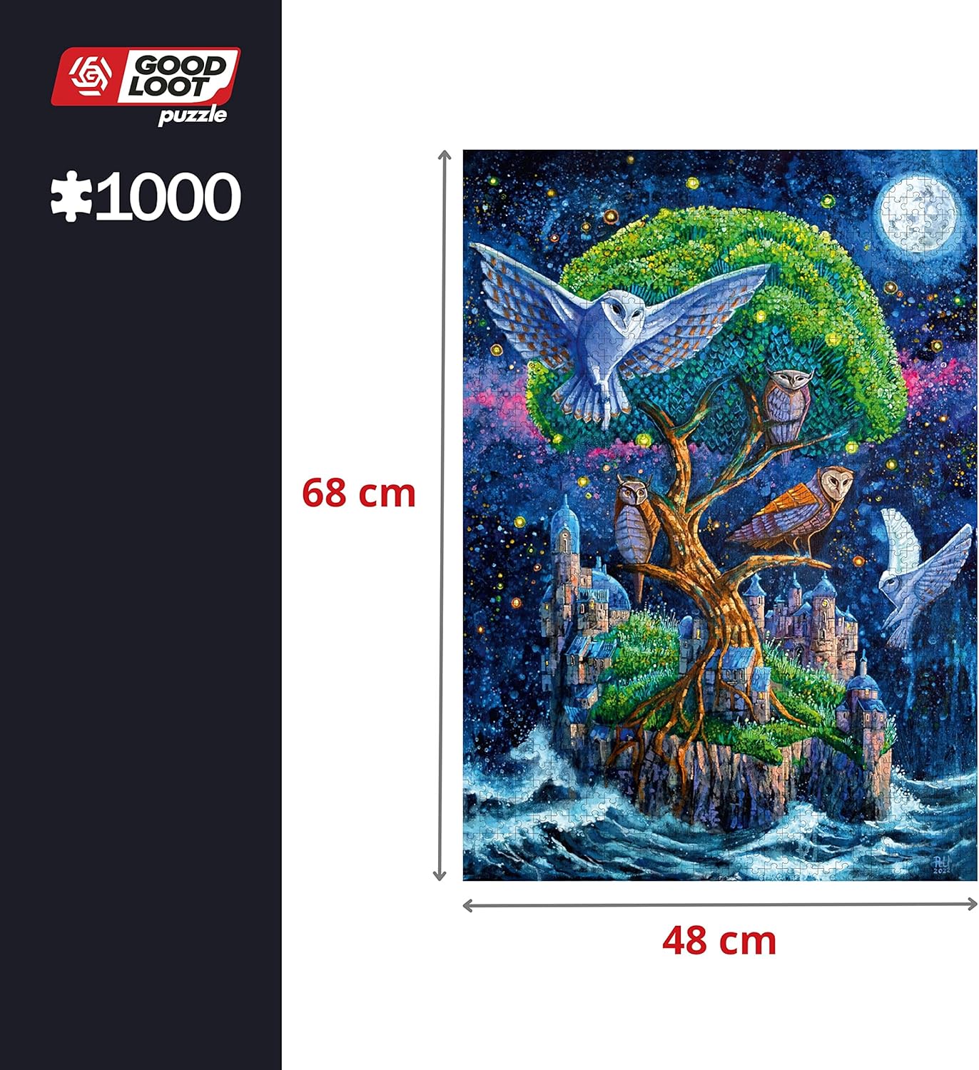 Good Loot Imagination: Roch Urbaniak Owl Island - Adult Jigsaw Puzzles 1000 Pieces - Art Jigsaw Puzzle Collection – Funny Unusual 1000 Piece Jigsaw Puzzles For Adults and 12+ Children - 68.3x48cm