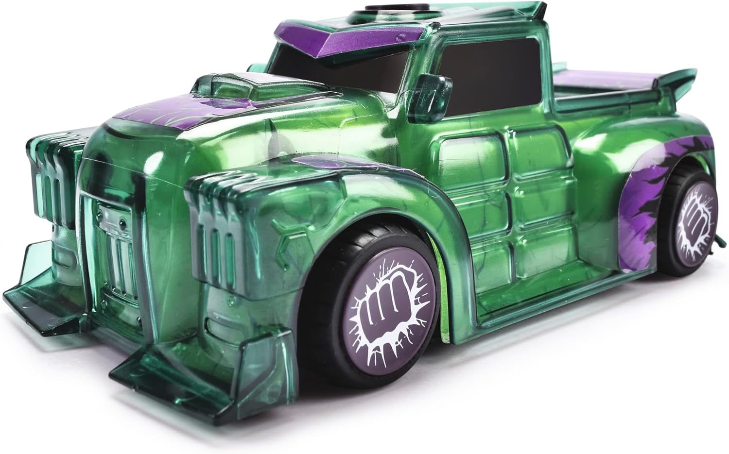 Jada Toys Marvel Light Hero Hulk Auto (15 cm) - Superhelden-Spielzeugauto ab 3 Jahre mit Friktion und coolen Licht- &-Sound-Effekten, Auto-Spielzeug für Kinder, inkl. Batterien
