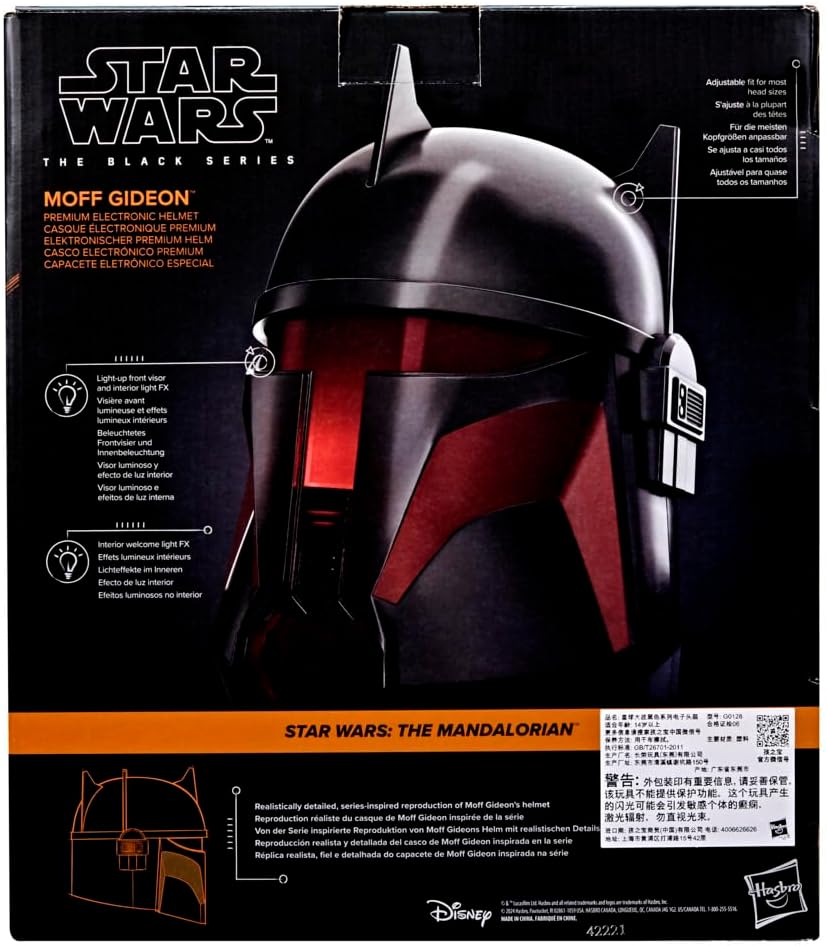 Star Wars The Black Series Moff Gideon Premium Electronic Helmet with Light FX, Adult Roleplay Item