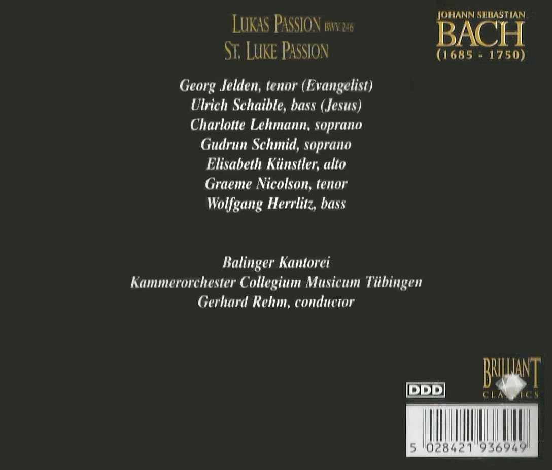 Bach Edition: Lukas Passion BMV 246 St Luke Passion