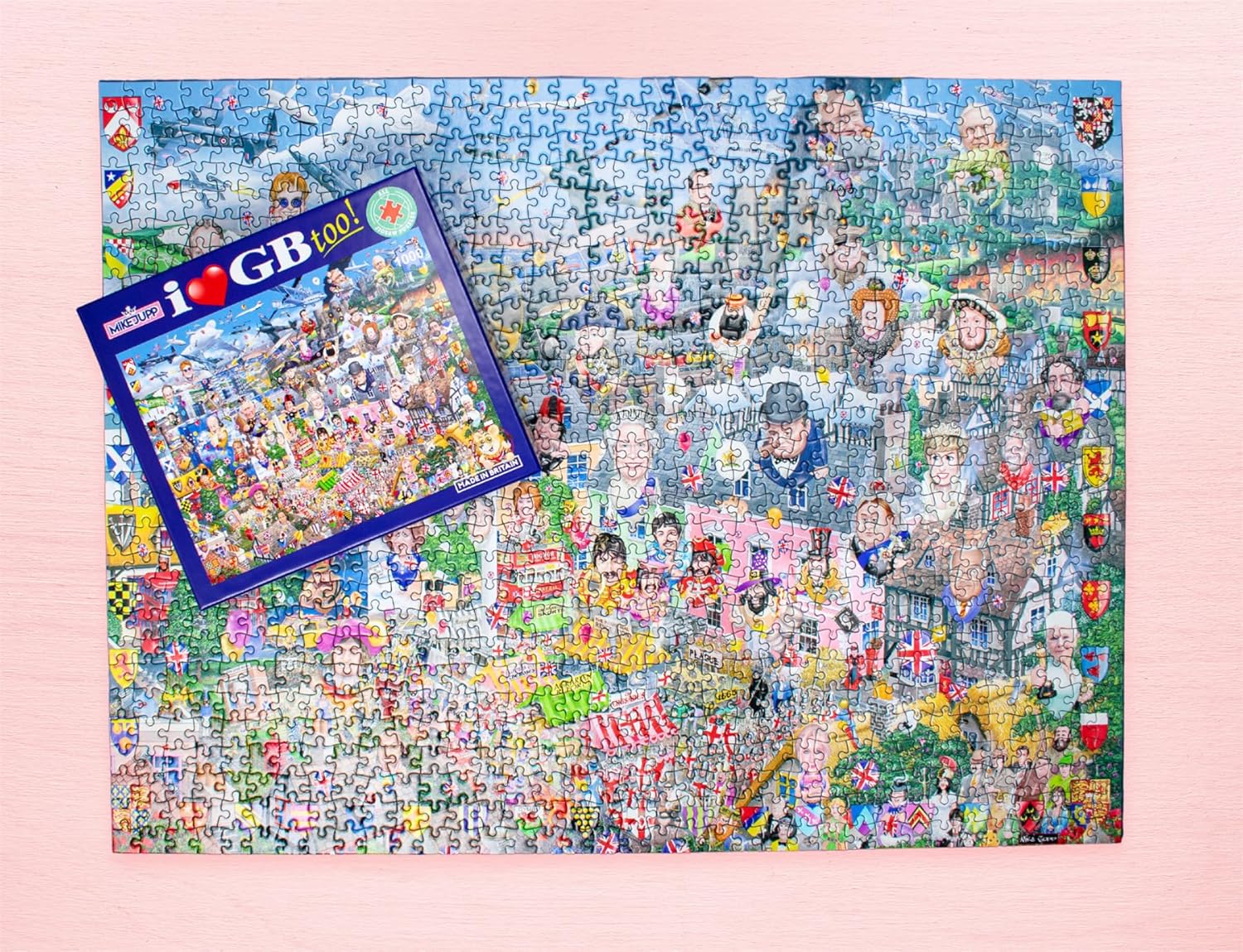 1000 Piece Jigsaw Puzzle I Love GB Too! – Mike Jupp’s Hilarious Great Britain Jigsaw Puzzle - Exclusive Release | Showcasing British Icons, Folklore & History – Perfect for Puzzle Enthusiasts