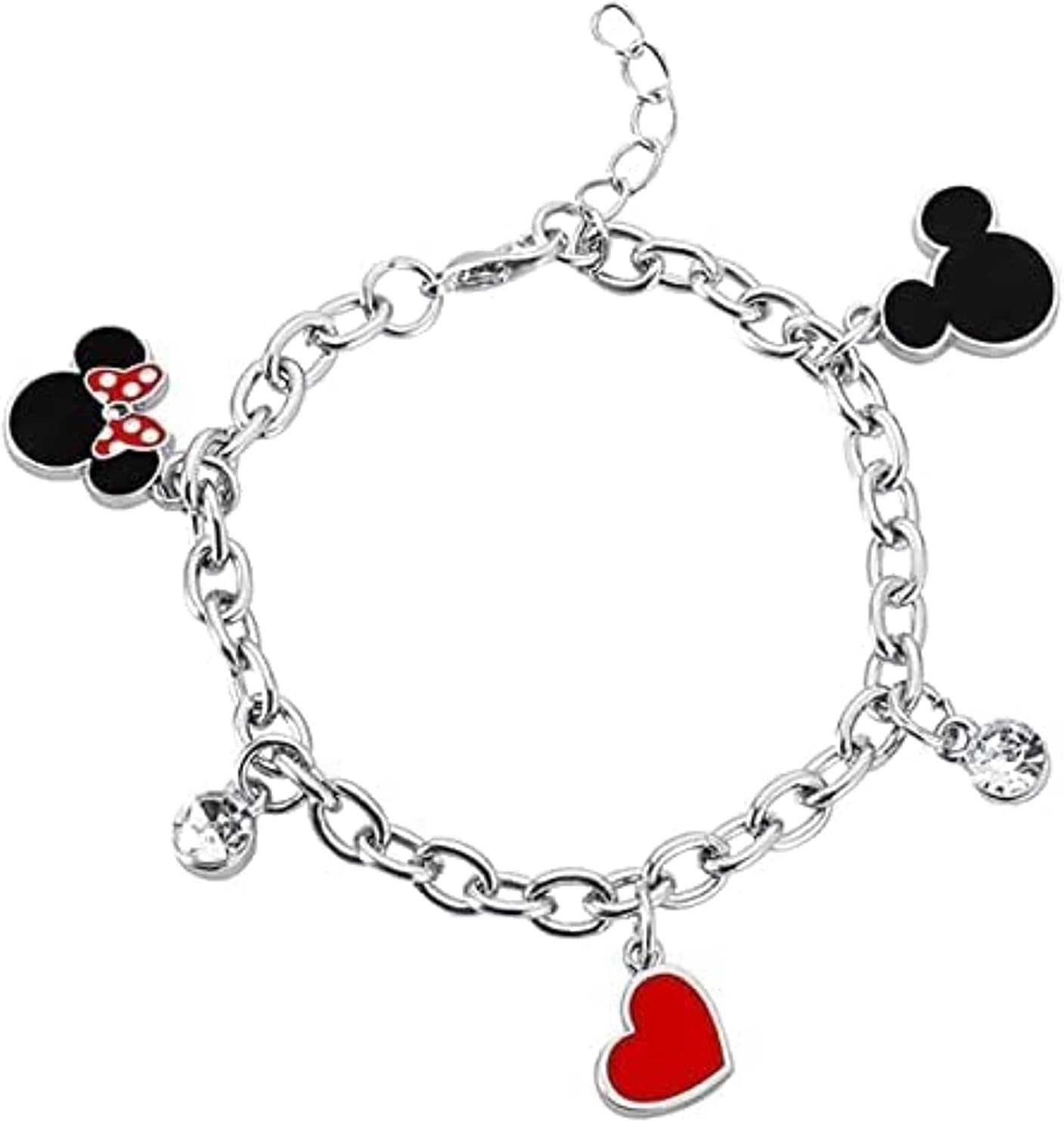 Disney Minnie und Mickey BH00228RL-65 Charm-Armband, Emaille, mehrfarbig, Einheitsgröße, Zink, Kein Edelstein